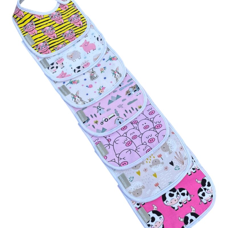 Round Bib Multipacks | Pink Farm Theme 7