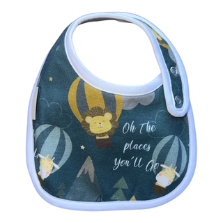 Round Bib | Oh The Places You'll Go (Blue)