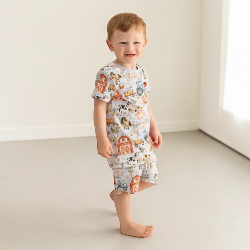 PJs | Blue Barnyard (Shorts & T-Shirt)